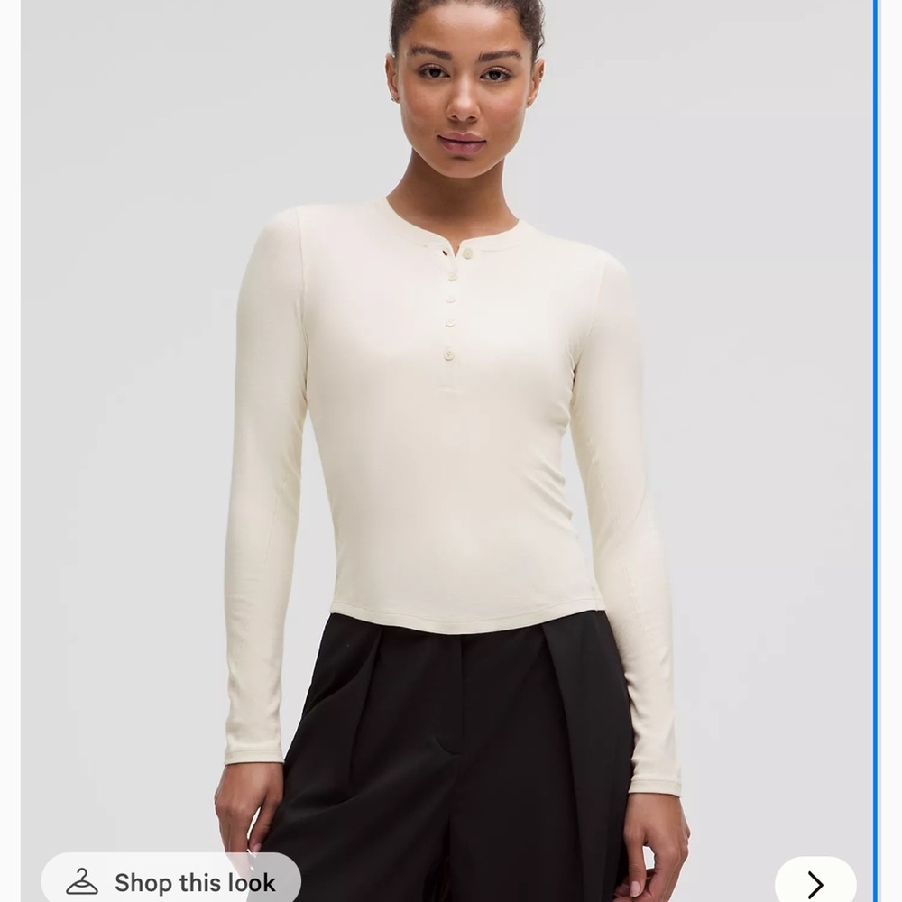 Lululemon Athletica Cream Long Sleeve Tee